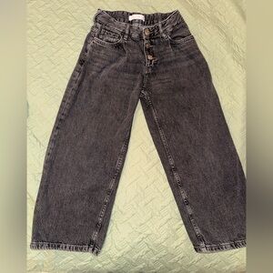 Zara girl’s Black High-Waist flare Jeans with Buttons size 8